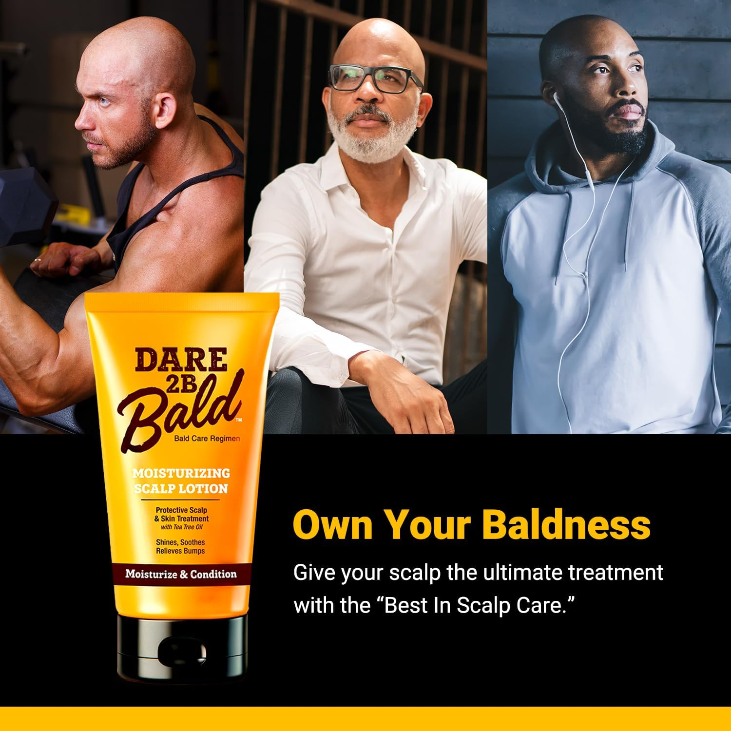 Dare 2B Bald Moisturizing Scalp Lotion | Bald Head Care Regime | Condition, Protect, and Treat the Scalp against Flaking | Bald Head Moisturizer for Men- 4.75 OZ image number 1