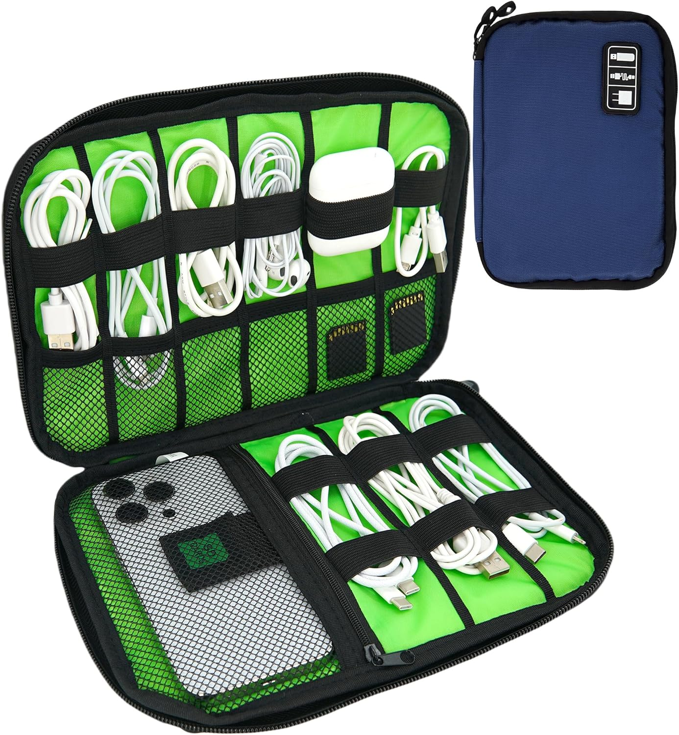 YOKONICO Electronics Organizer Bag, Cord Organizer Travel, Portable Tech Bag, Travel Cable Case, Travel Essentials for Cord/Charger/Tech Storage/Power Bank/Earphone/Usb/Sd/Electronic Accessories
