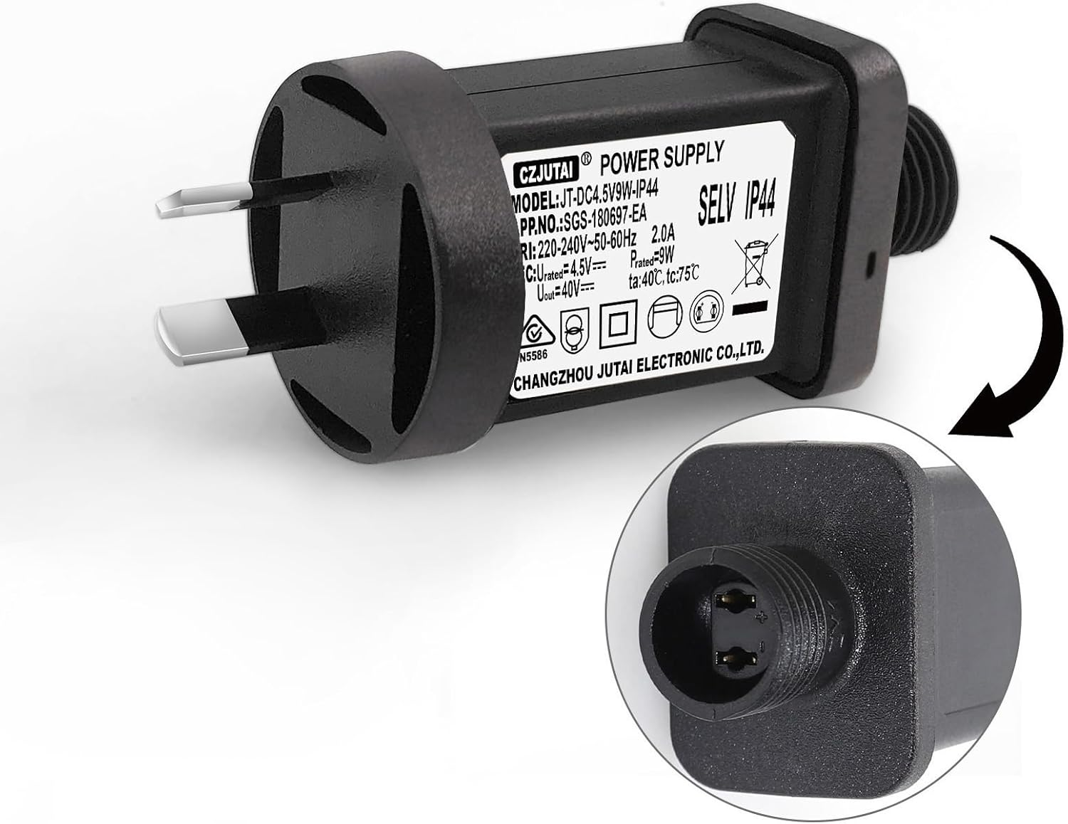 4.5V 9W Premieradapter Power Supply for CZJUTAI JT-DC4.5V9W-IP44 Christmas Lighting [A290] image number 5