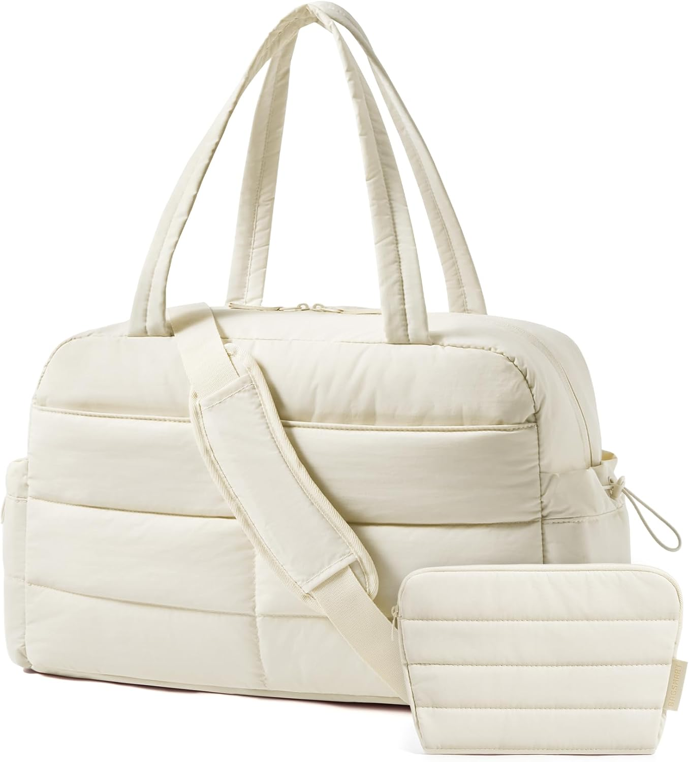 BAGSMART Gym Bag for Women with Toiletry Pouch, 31L Quilted Travel Duffle Carry on Bagwith Wet Pocket, Weekender Overnight Bag for Travel,Water Resistant, Pink