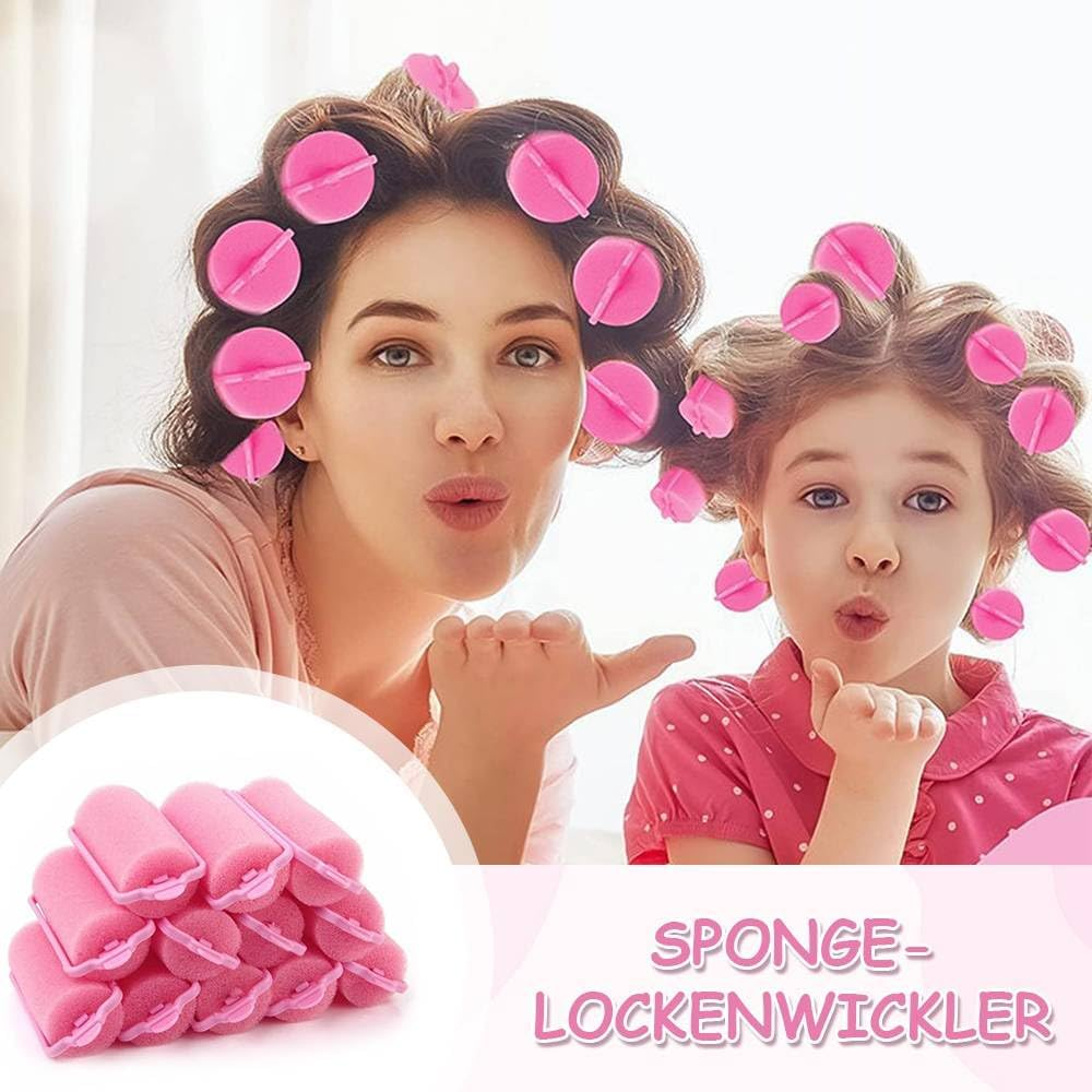 Funalix Pack of 12 Sponge Curlers, Heatless Curlers for Long and Short Hair, Overnight Curlers Made of Soft Foam for Women, Girls and Children, DIY Hairdressing Tools for Permanent Curls image number 1