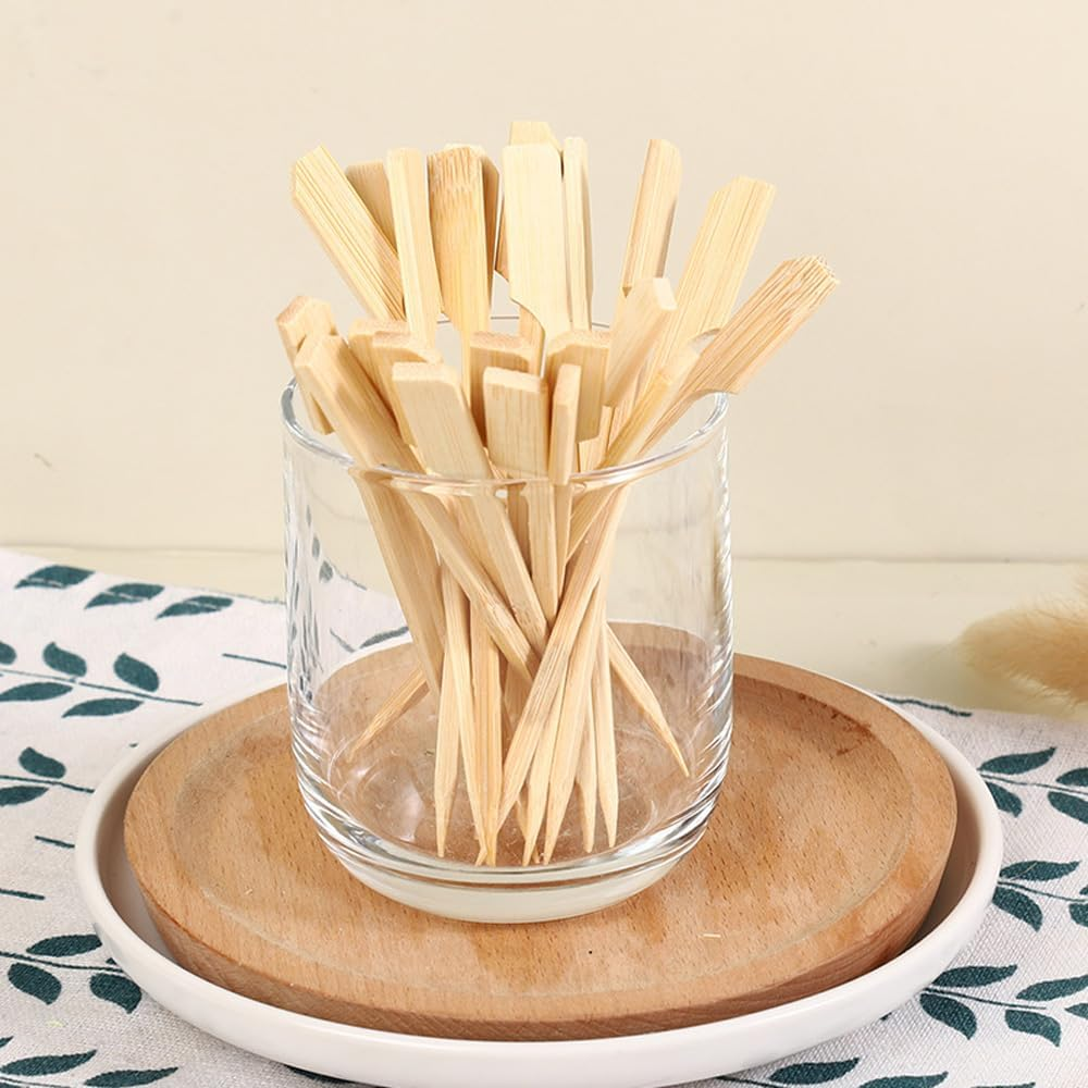 50/100/150PCS Square-End Bamboo Skewers 9CM &ndash; 3MM Thick Mini Wooden Sticks for Appetisers, Meat, Veggies, Fruit & Cheese &ndash; Eco-Friendly Disposable Skewers for BBQ, Parties & Finger Foods (50) image number 5