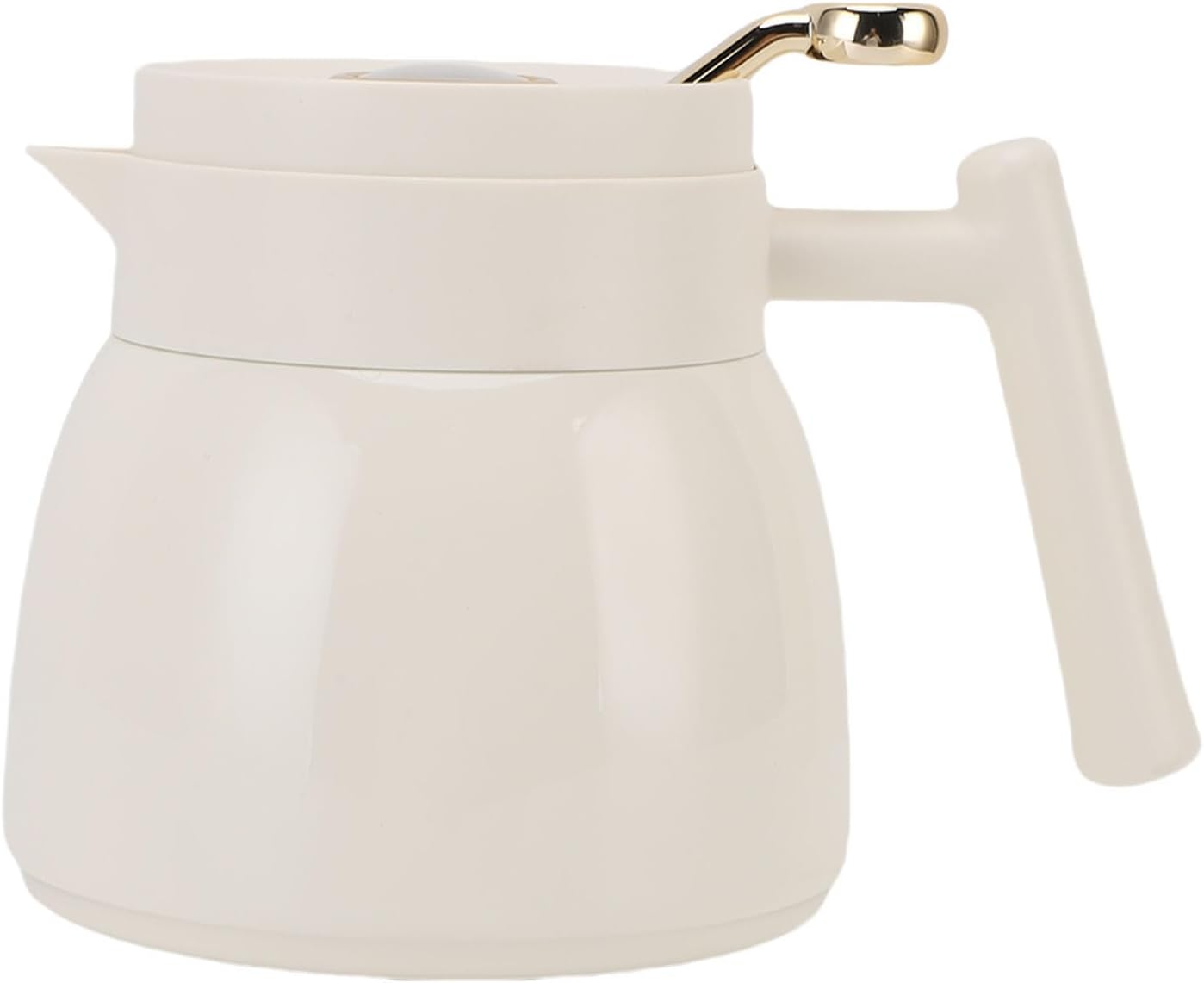 Thermal Coffee Carafe, 880Ml Stainless Steel Vacuum Insulated Thermal Tea Pot with Filter, Coffee Pot Water Beverage Pitcher Dispenser with Mechanical Temperature Display (White) image number 1