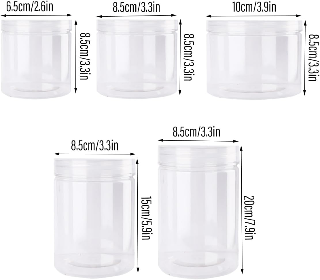 AIMALL 50PCS Wide Mouth Transparent Plastic Storage Containers, Reusable Airtight Food Bottles with Screw Lids for Kitchen Pantry Snacks Grains Nuts Dried Fruit Organisation image number 3
