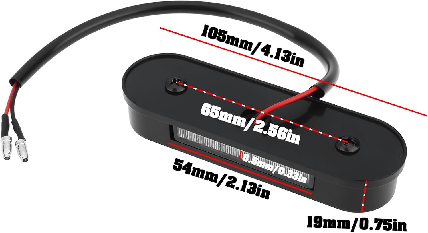 Motorcycle 3 LED Rear License Plate Light Suitable for Motorbike Light Motorcycles Pedals