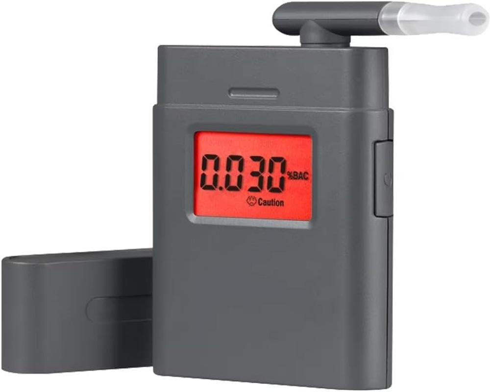 Breathalyzer High Accuracy Alcohol Tester, Portable Breathalyzer with LCD Digital Display for Home Use(5 Mouthpieces) Black image number 1