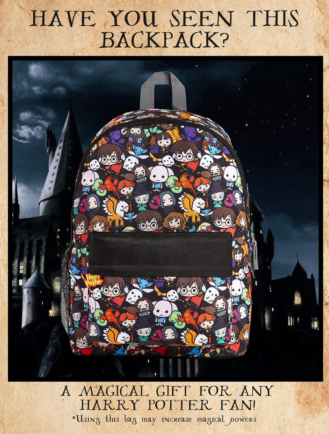 Harry Potter School Bag, Backpacks for Girls Boys with Chibi Character Print, School Supplies for Kids, Large Rucksack for School Travel, Gifts for Boys Girls Teenagers image number 1