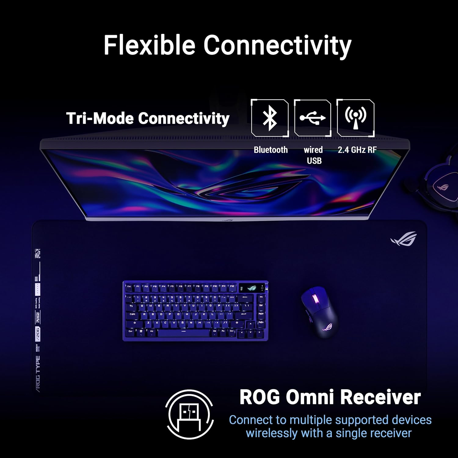 ASUS ROG Keris II Origin Wireless Gaming Mouse, 64G Lightweight, Ergonomic, Push-Fit Switch Socket, 42K Optical Sensor, ROG Micro Switch II, ROG Omni Receiver, 5 Programmable Buttons, Black image number 4