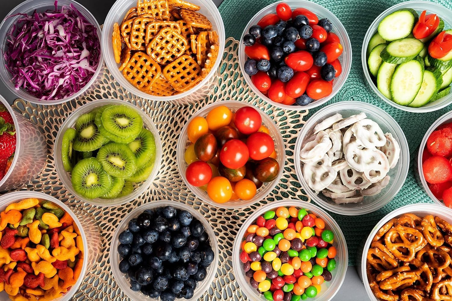 Deli Plastic Food Containers with Lids, Leakproof Slime Small Combo Pack [Reusable, Kitchen Storage, Disposable, Lunch Meal Prep, Soup, Portion Control, Microwaveable & Freezer Safe] 40 Sets image number 5