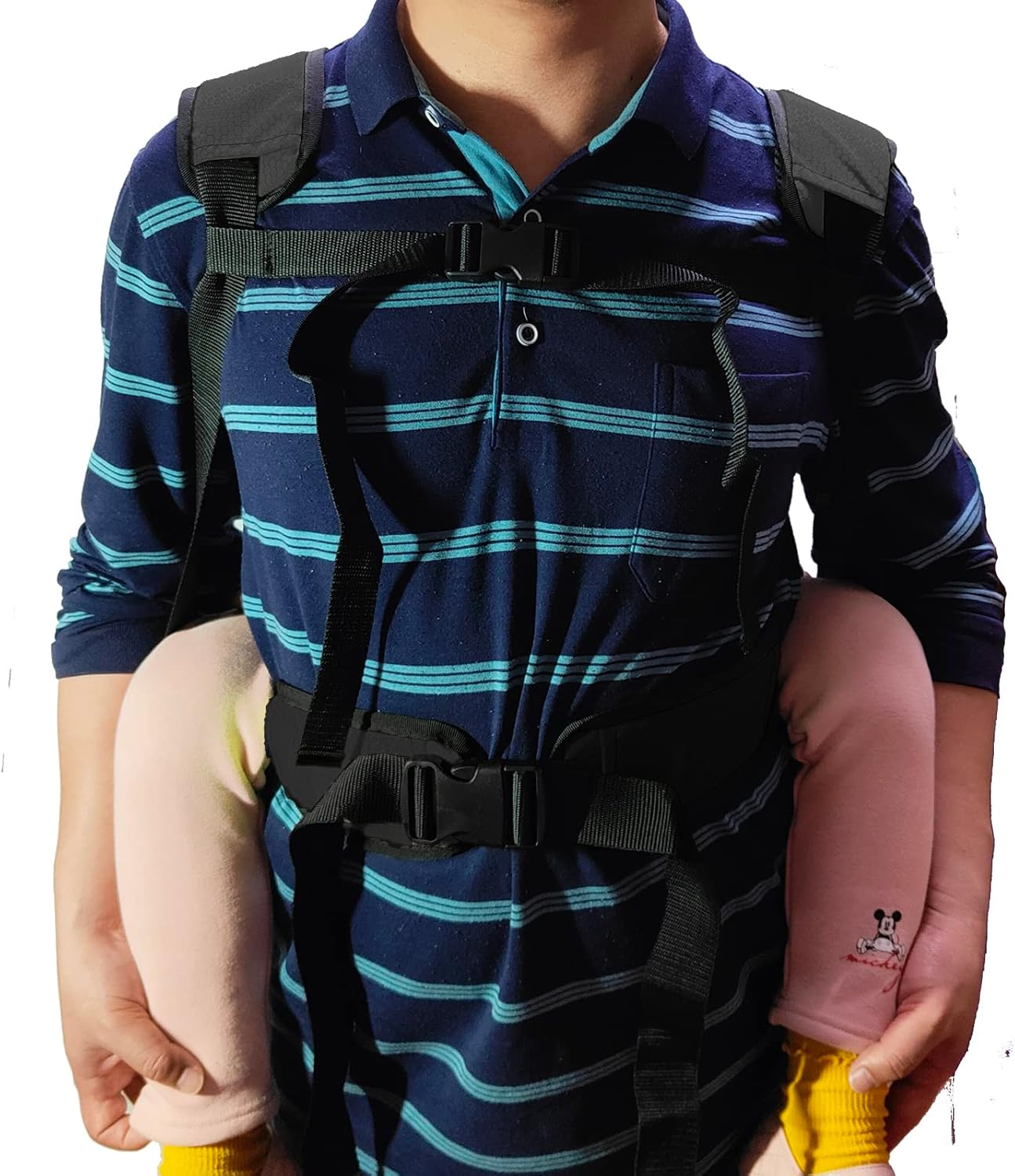 Lightweight Kids Carrier Belt Short Journeys Hiking Back Pack Belt Outdoor Children Lift Sling for Transferring Children to Car,Wheelchair,Vehicle,Bed,Chair (Black) - Black image number 6