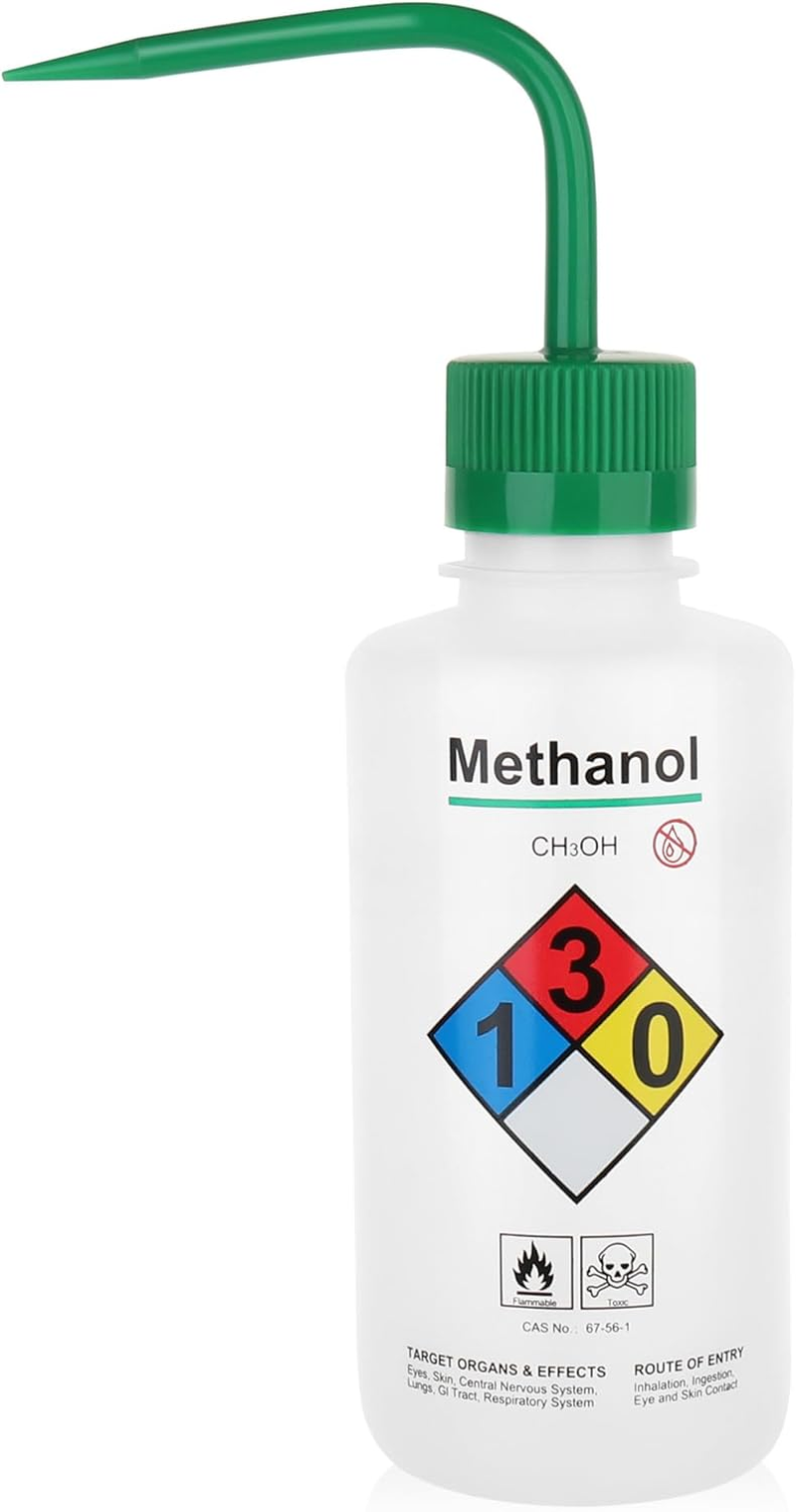 LABINVO Self-Venting Safety Wash Bottles(Methanol), Pack of 1, with Chemical Name,.Vol.500Ml,Ldpe Material,Cap in Green Color.In-Wbm501 - Distilled Water Wash Bottles,1Pc image number 4