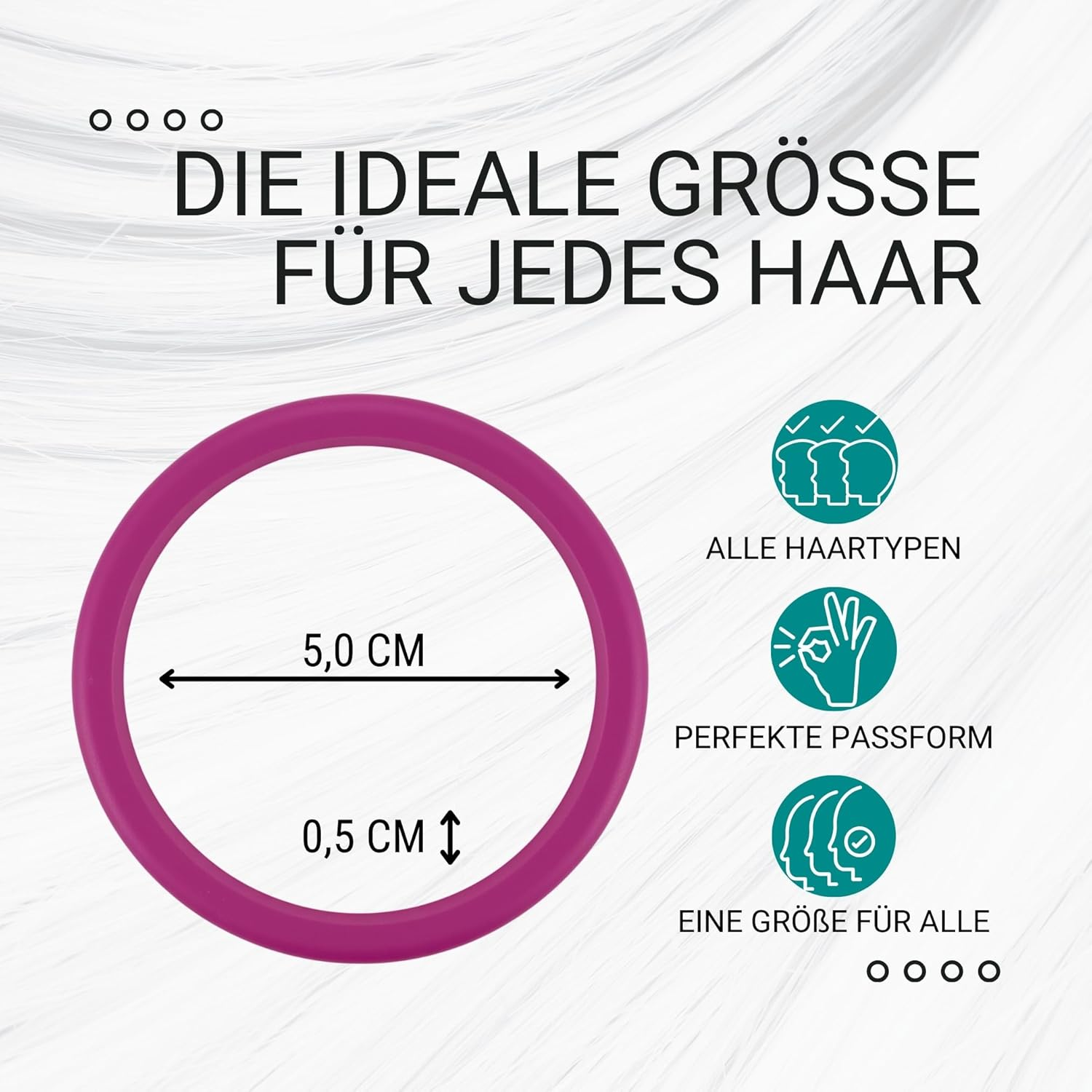 Haarallerliebst Silicone Hair Bobbles (Pack of 9 | Pink | 5 Cm) with Box for Storage (Box Colour: Pink) - Box Colour: White. image number 6