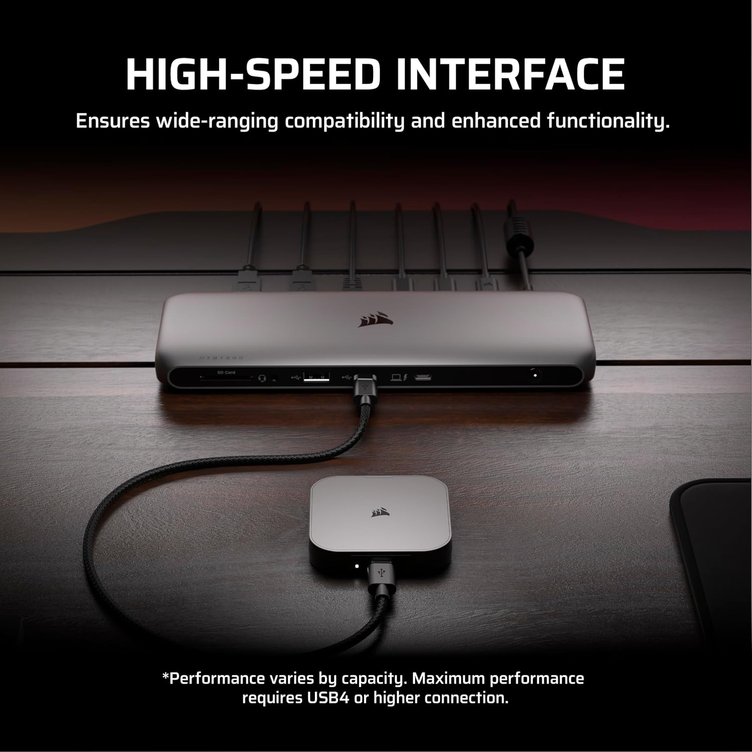 CORSAIR EX400U 4TB USB4 Portable External USB Type-C SSD &ndash; USB4, USB 3.2 Gen2 2X2 Connections, up to 40Gbps, Plug and Play, Magsafe, Includes USB-C to USB-C (USB4) Cable &ndash; Windows PC, Ios Mac &ndash; Grey image number 4