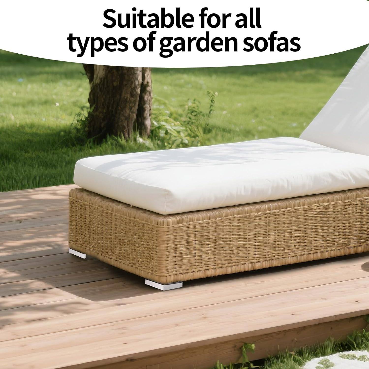 Lasuroa 4Pcs Couch Feet Replacement, 1.06In High L-Shaped Sofa Leg Replacement with Screws Plastic Waterproof Furniture Feet for Outdoor Garden Sofa Table Chair Support image number 2