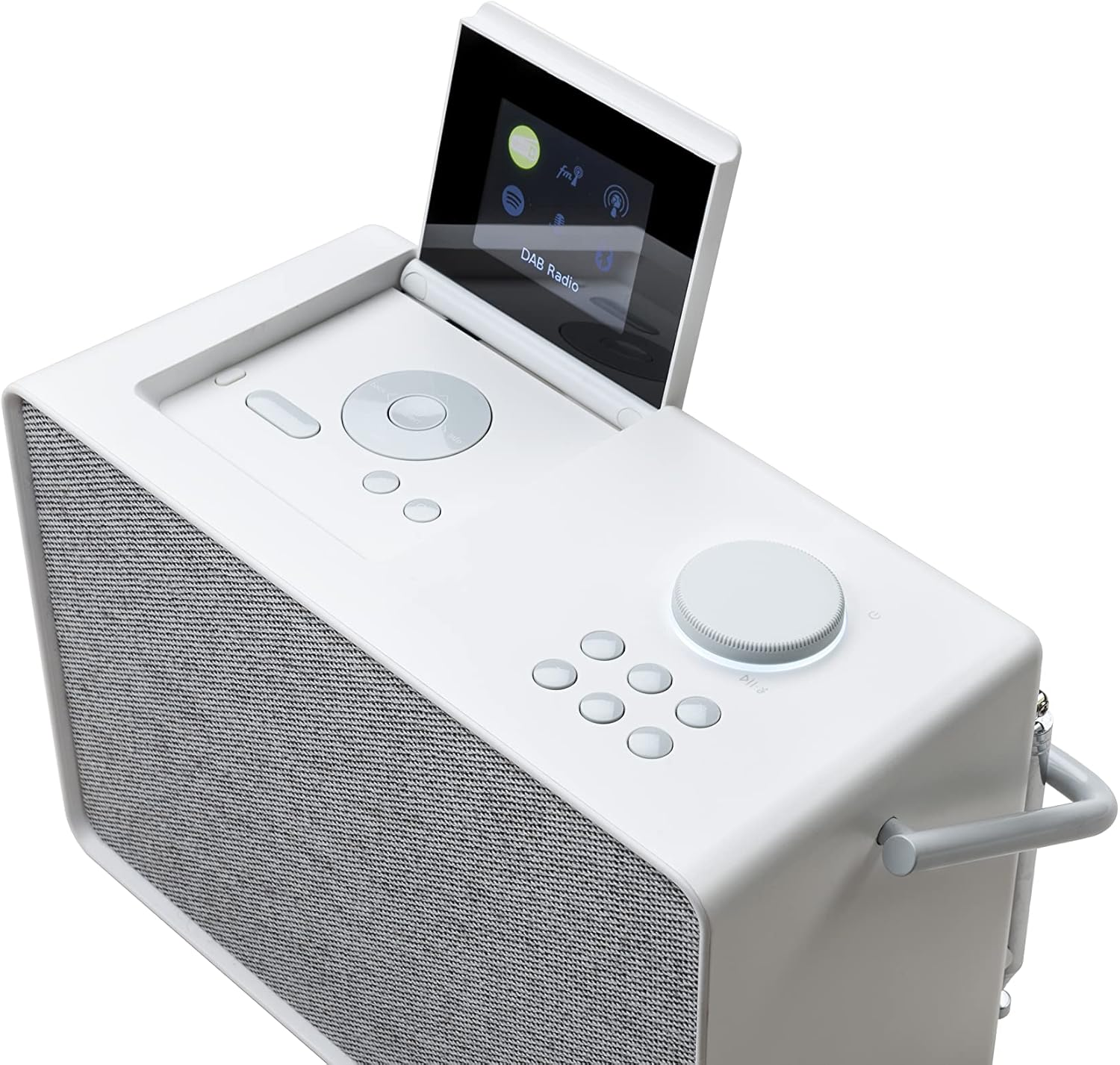 Pure Evoke Play Portable Music System for Indoors and Outdoors - DAB+/FM Radio, Internet Radio, Podcasts, Spotify Connect, Bluetooth, Foldable Colour Display (Cotton White) image number 2
