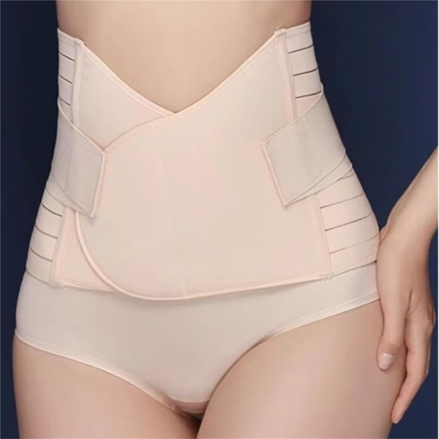 Memory Soft Rubber Bone Corset for Postpartum Recovery, Adjustable Breathable Belly Belt Wrap with High Fit Body Shaper image number 3