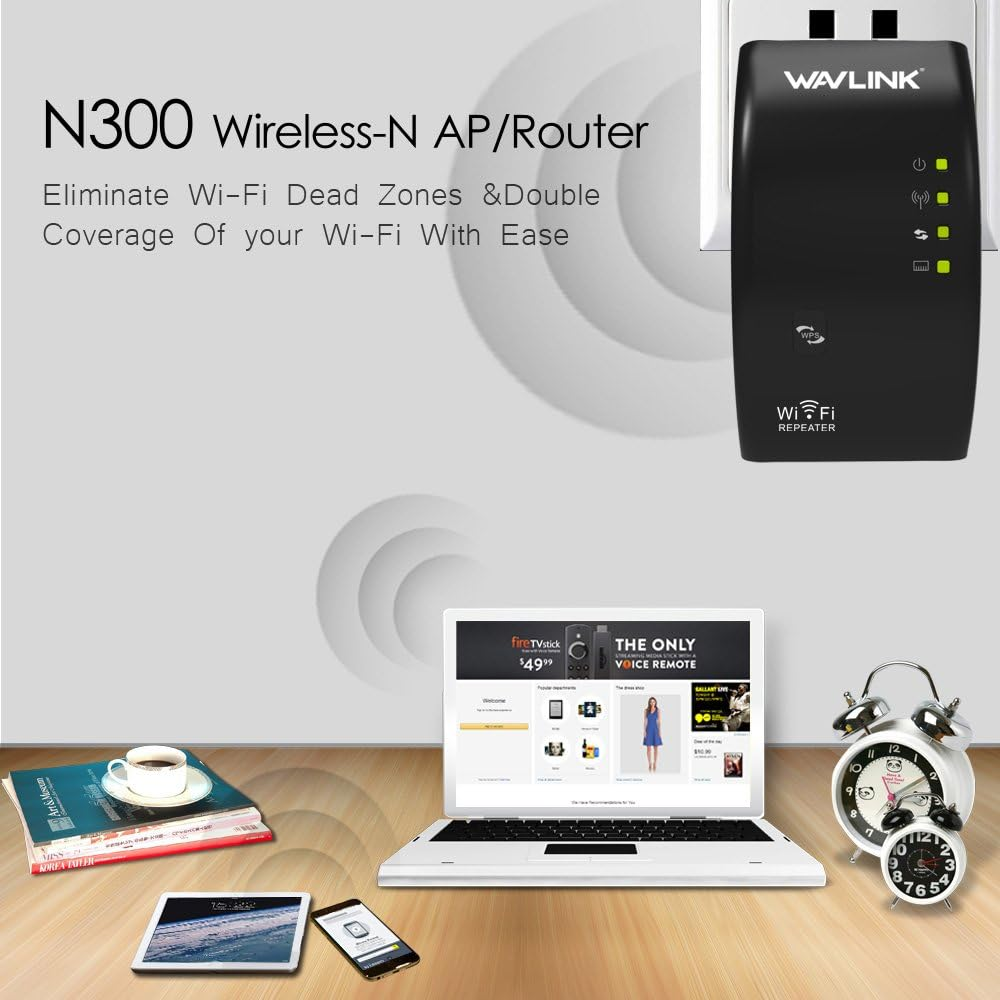Wavlink Repeater Wi-Fi Range Extender - N300 Compact Wireless Access Point with Ethernet Port, 802.11N/B/G Network（Black） image number 5