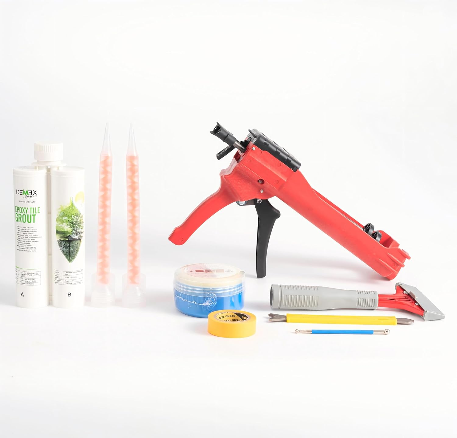 Epoxy Grout & Tools for Tile & Stone, Waterproof, Stain, Mold, Mildew, Crack & Chemical Resistant for Floor & Wall, Ready to Use, Easy to Apply & Clean (Beige, Sanded, with TK1N)