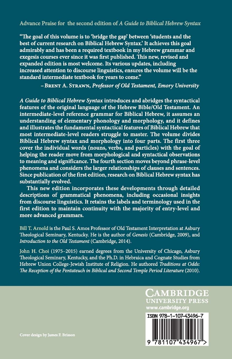 Cambridge a Guide to Biblical Hebrew Syntax Book - Paperback - 04 October 2018 image number 2