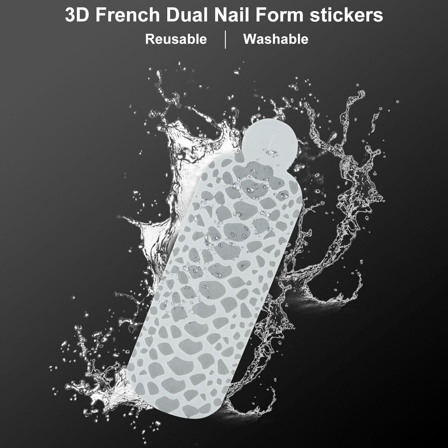 C12Rtive 60 Pieces 3D Silicone Double Nail Shapes Sticker Set, Silicone French Manicure Stickers for Polygel Nail Shapes, Gel Extension Quick Build Double Nail Shapes image number 5