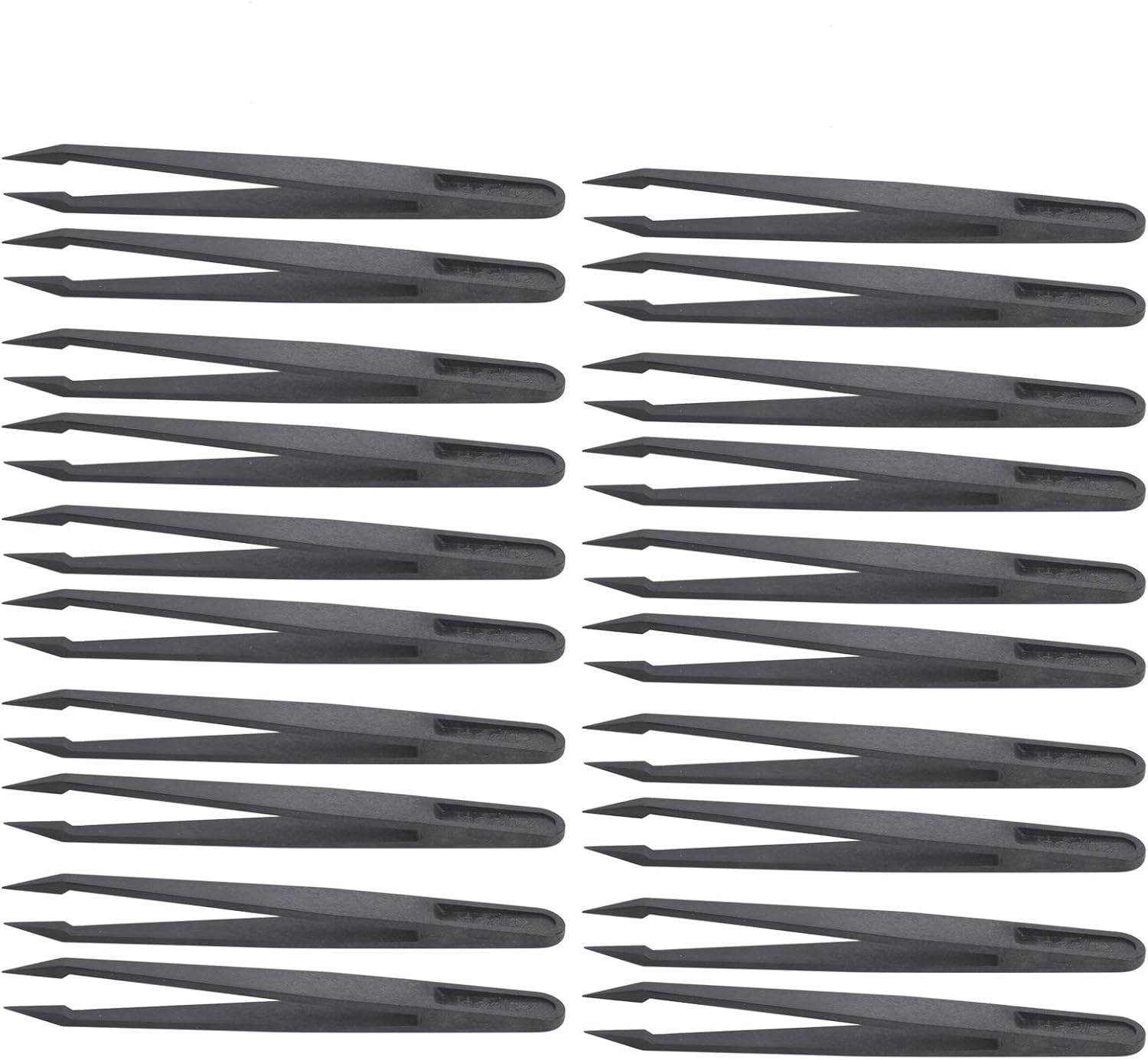Hyuduo 20 Pcs Pointed Tip Tweezers, Carbon Fiber Tweezers for Electronics, 20 X, Ideal for Repairing and Assembling Electronic Products, Suitable for Mobile image number 3