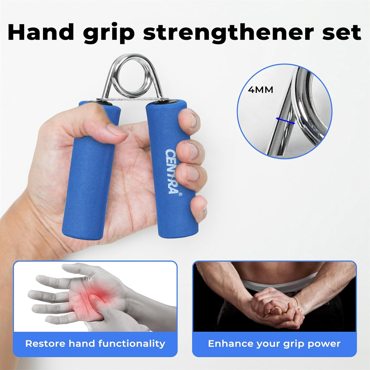 Centra Exercise Roller Wheels Set, Weighted Fitness Hula Hoop,Push up Bars,Ab Roller Wheel,Hand Grip Strengthener, Ab Twist Waist Disc Board, Home Gym Exercise Equipment image number 4