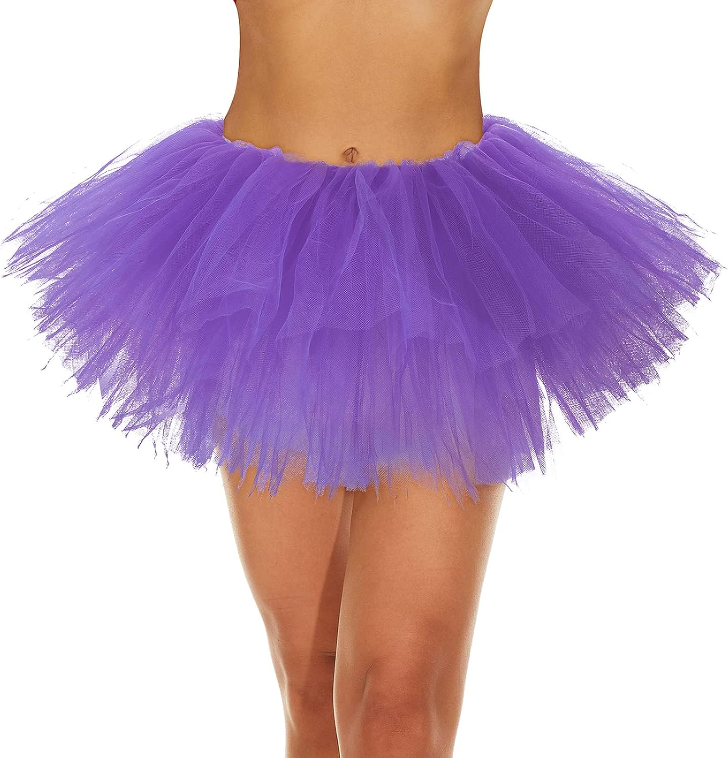 YTJYZB Women'S Classic 5 Layered Tulle Skirt Vintage Tutu Pleated Petticoat Ballet Bubble Dance Party Mini Short Pettiskirts for Cosplay Festive Costume image number 1