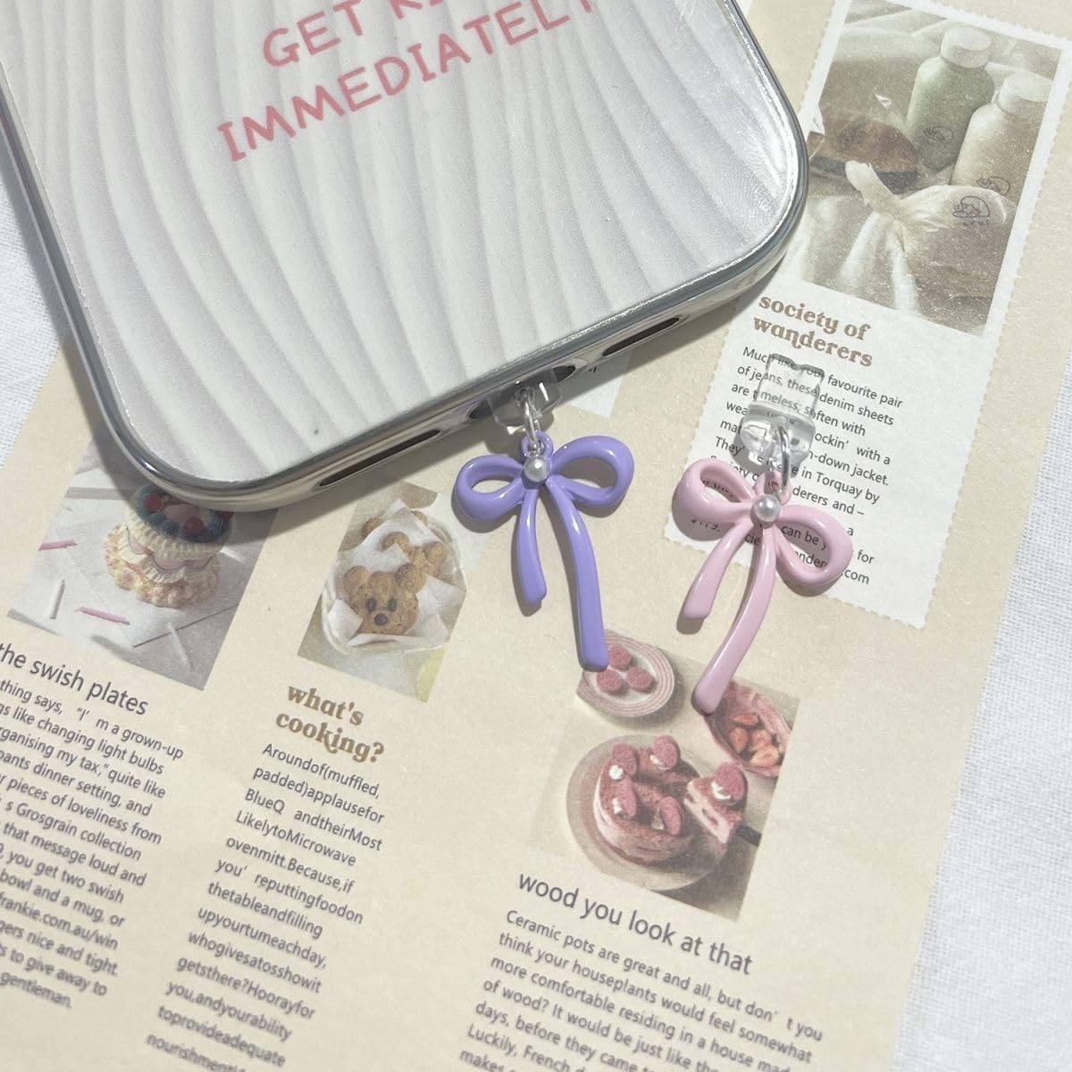 [3 Pack] T Tersely Dust Plug for Kindle Paperwhite 12Th/11Th/Kobo/E-Book/Mobile Phone, USB C Cute Dust Plug Accessories, Decoration for Type C Charging Ports - Pink