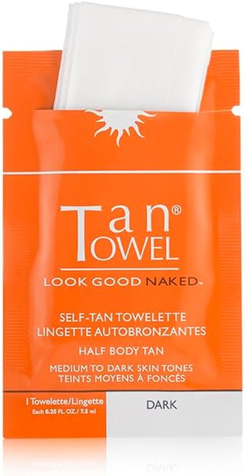Tantowel Half Body Tan Towelettes - 10 Pack, Dark, 10 Count (Pack of 1) image number 3