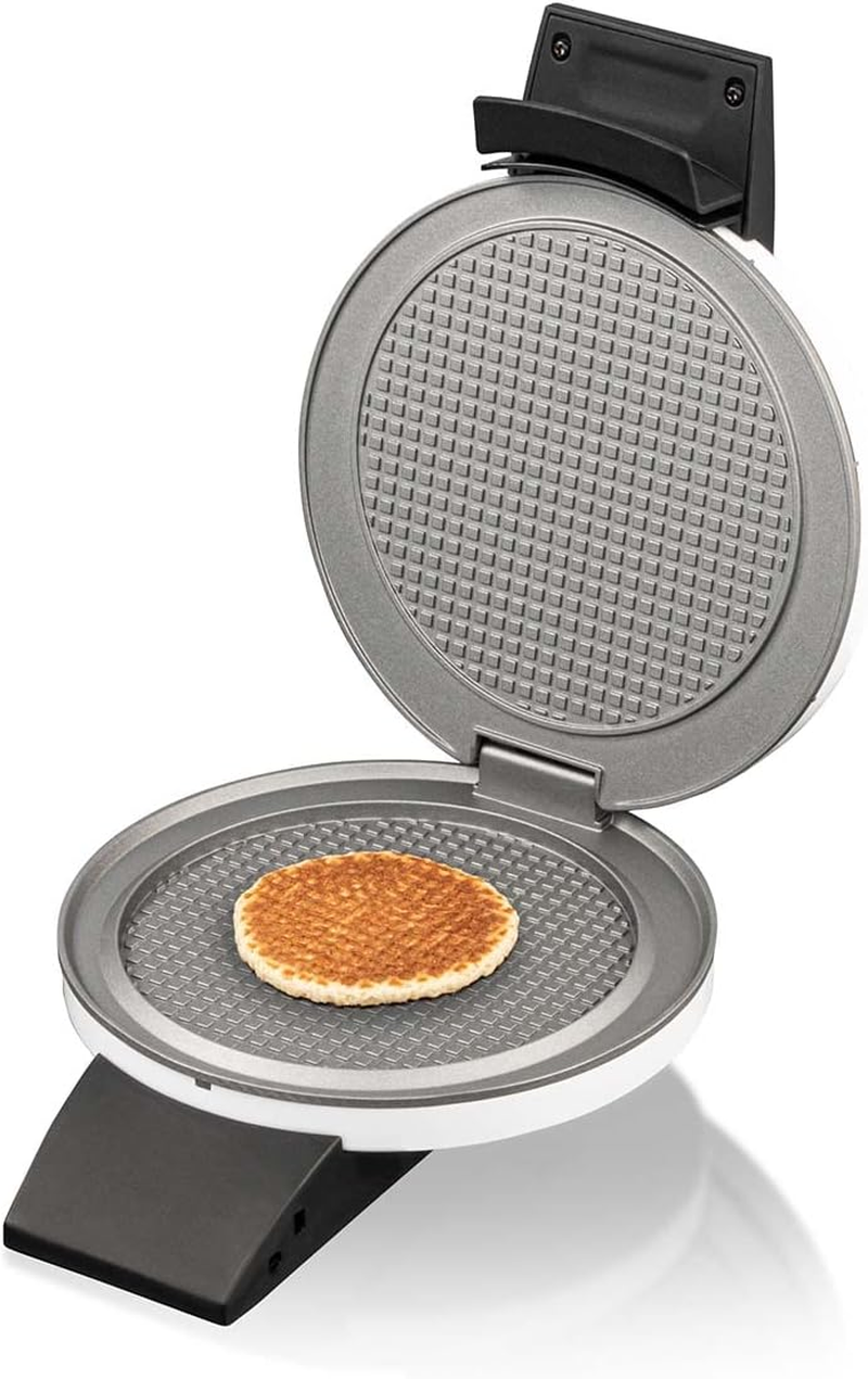 Cloer 1641S Stroo Waffle Iron for Dutch Stroo Waffles, 850 W, Waffle Calibre 14.5 Cm, Baking Light, Continuously Selectable Browning Level, White image number 2
