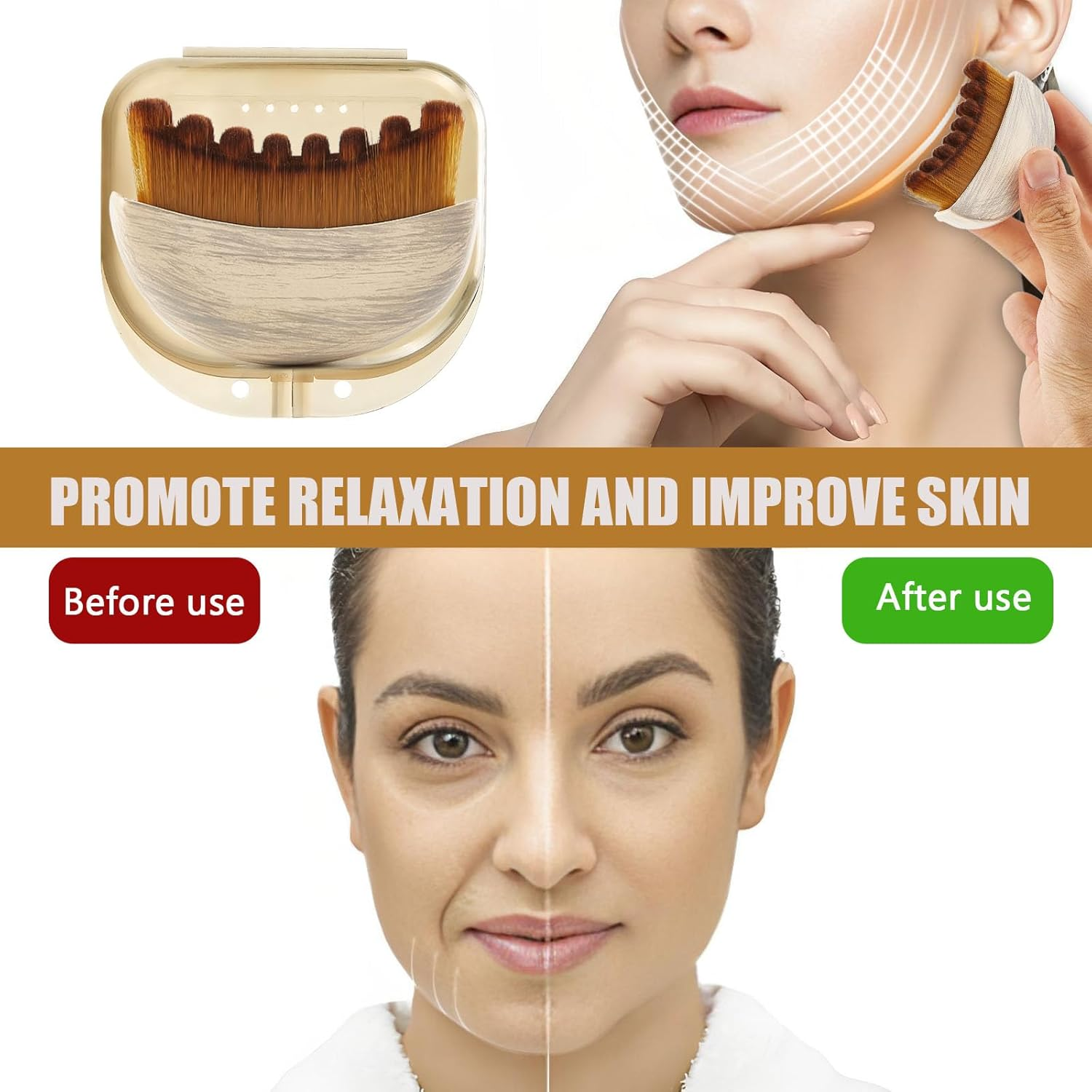 Lymphatic Contour Face Brush,Dry Brushing Face Brush,Lymphatic Drainage Massager for Face Chin & Jawline Sculpting and Relieve Fatigue image number 4