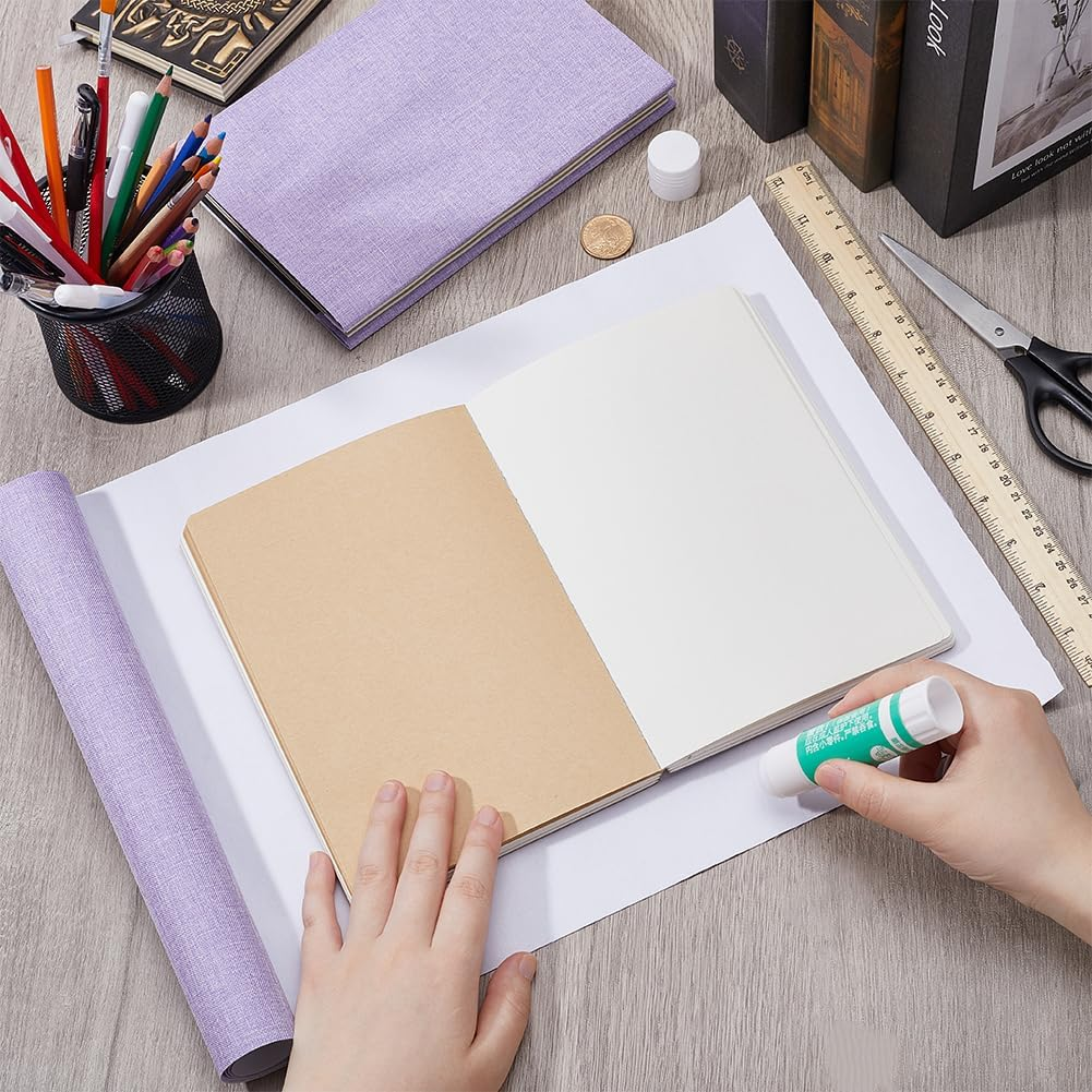 CRASPIRE 51 X 11.8" Linen Book Cloth Lilac for Books Binding Fabric Surface Paper Backed Bookcover Densely Woven Cloth Books Album Scrapbooking Archival Covering Protector Bookbinding Supplies image number 5