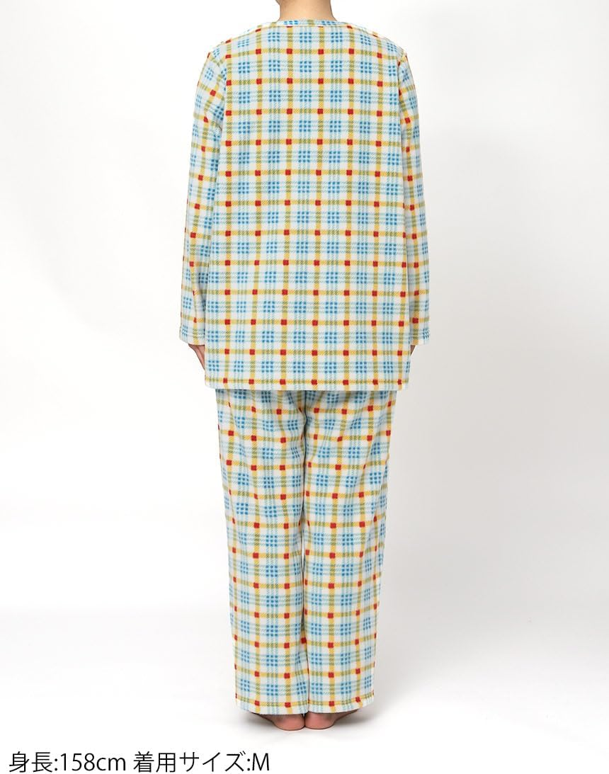 Wacoal HDW409 ATSUKO MATANO Women'S Pajamas, Micro Fleece Material, Warm, Long Sleeves, Long Pants, Winter image number 7