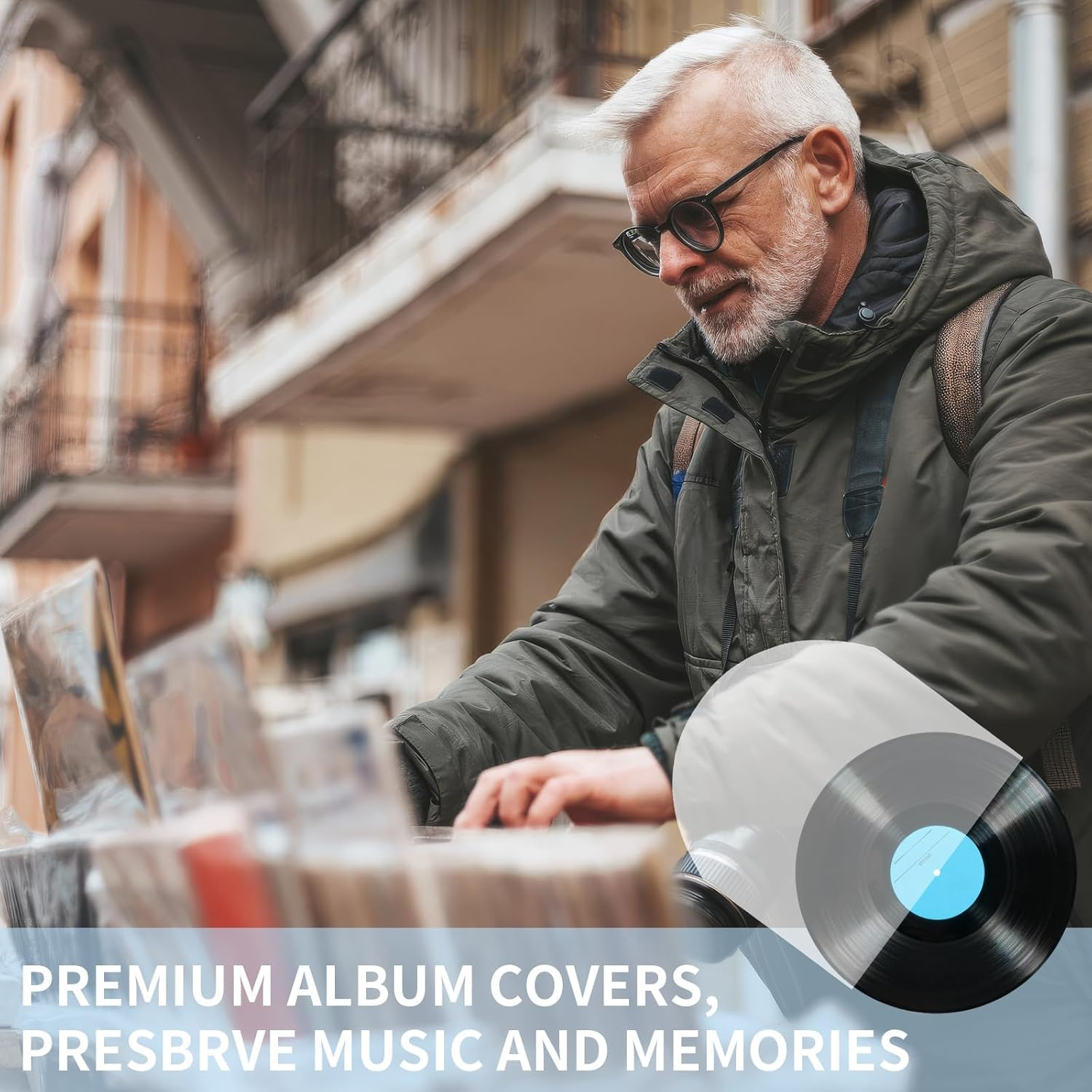 50 Pack Premium Vinyl Record Inner Sleeves,Clear 2-Ply Album Covers with Anti-Static Rice Paper - Master Vinyl Record Sleeves - Acid Free Protective Cover for 12" Records image number 2