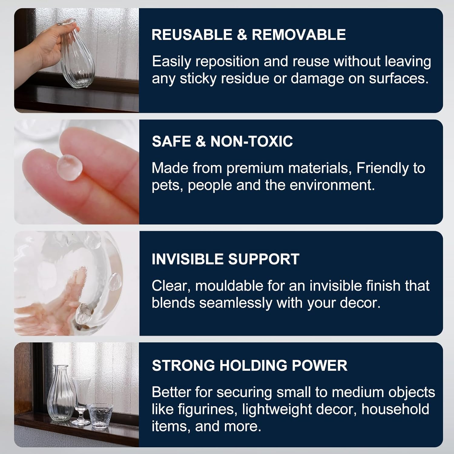 WAN2TLK Museum Gel 180G/6.5Oz| Museum Putty Clear Removable/Reusable | Protects Artifacts and Fragile Items | Shock and Slip Resistant | Essential for Home and Commercial Displays image number 1