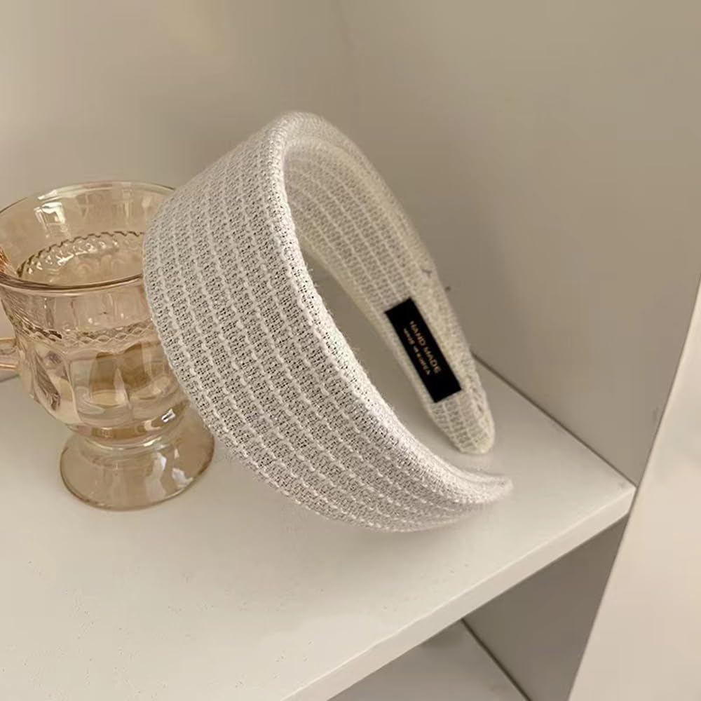 Zinzin Wide Headbands for Women Trendy, Classic White Waffle Headbands Non-Slip Fashion Head Band for Women'S Hair Fashion Hair Accessories for Women Girl