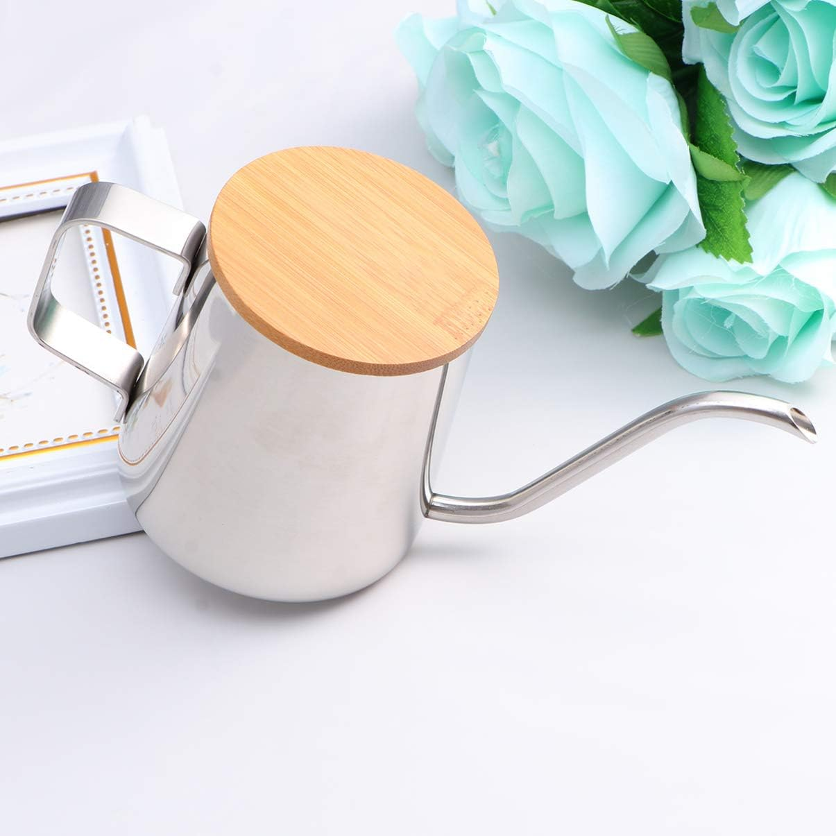 Cabilock Coffee Kettle Coffee Drip Pot Stainless Steel Kettle Small Coffee Maker Espresso Gooseneck Kettle Goose Neck Teapot Coffee Can Metal Coffee Pot Cover Dripping Pot Coffee Machine