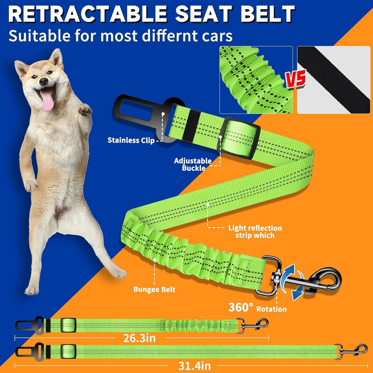 LORJE Dog Seat Cover, 6-In-1 Waterproof Dog Car Seat Cover Back Seat Hammock with Mesh Window & Side Flaps & Dog Seat Belt, Wear-Proof Pet Seat Cover for Cars, Trucks, Suvs - 147 X 137Cm image number 6