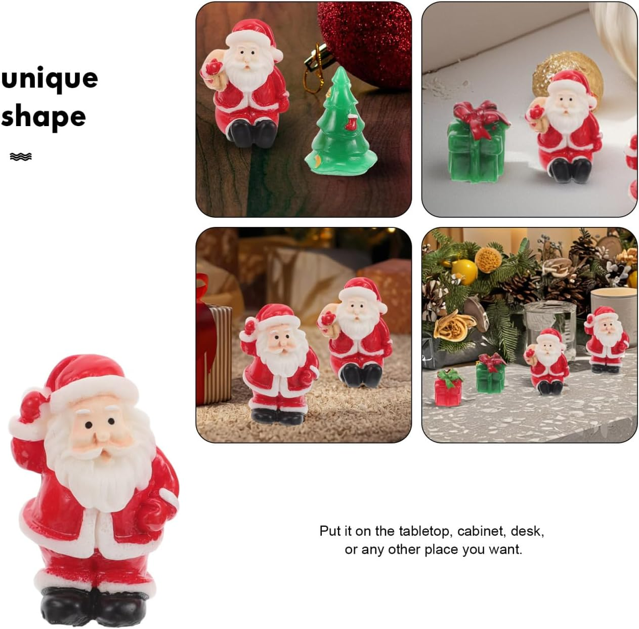 60PCS Micro Christmas Adornment Micro Christmas Ornament Set for Festive Tabletop Adornment - Retro Xmas Dollhouse Decor Xmas Theme for Party image number 1