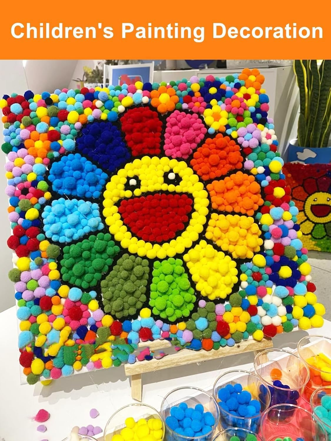 REJOECE 250 X 3 Cm Pompoms for Crafts, Pompom the Great, Pompom Colour, DIY Craft Creative Oven for Adults and Pets - 15 Colours image number 3