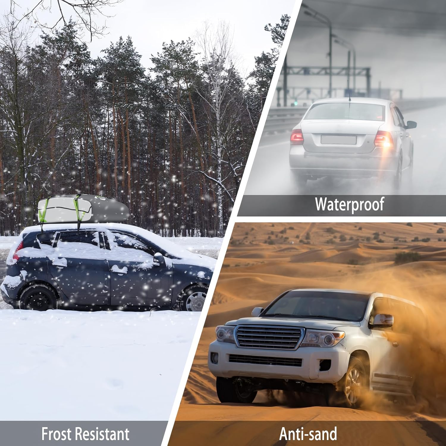 Car Rooftop Cargo Carrier Bag 19 Cubic Feet,2023 Upgraded Non-Rip 100% Waterproof Roof Bag Luggage Storage Carriers for All Vehicles With/Without Rack,Including 8 Reinforced Straps+ 4 Door Hooks image number 3