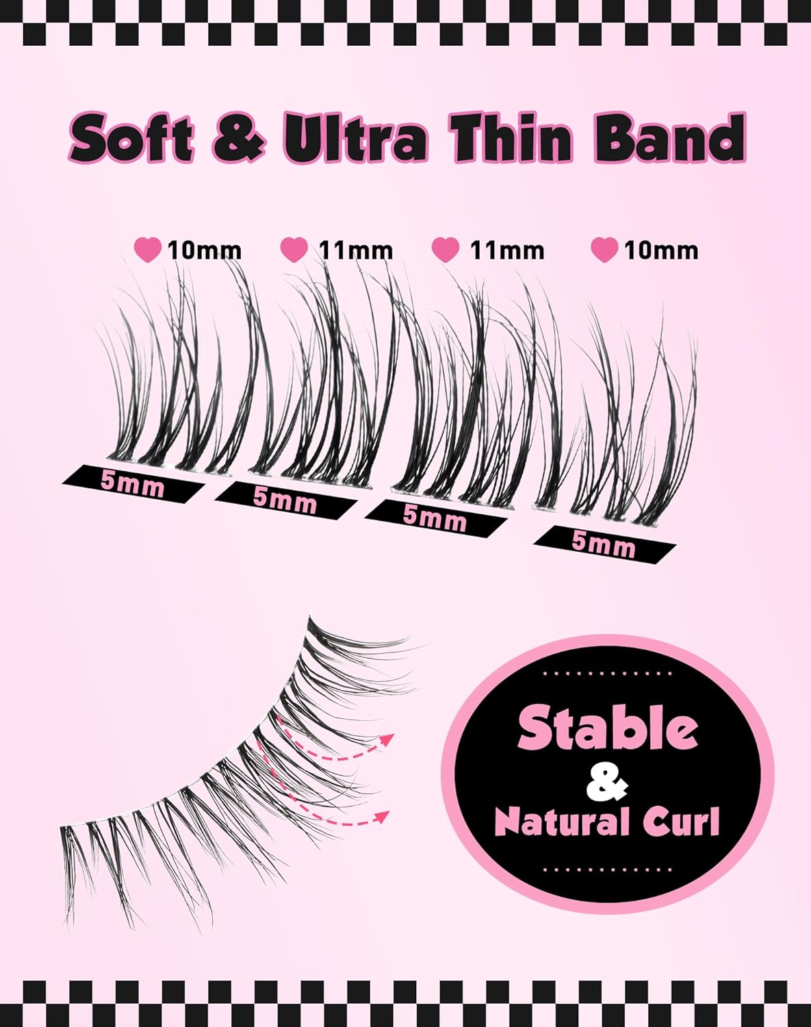 Individual Lashes Cluster Natural Mink Cluster Lash Extensions Small Half Lashes Wispy 3/4 False Eyelashes DIY Lash Extension at Home 7 Pairs DY20 image number 5