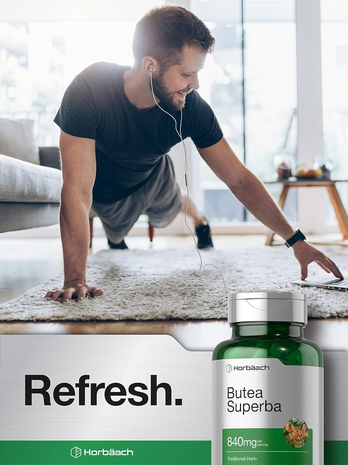 Butea Superba Root 840Mg | 90 Capsules | Male Performance Supplement | Non GMO, Gluten Free Supplement | by Horbaach image number 1