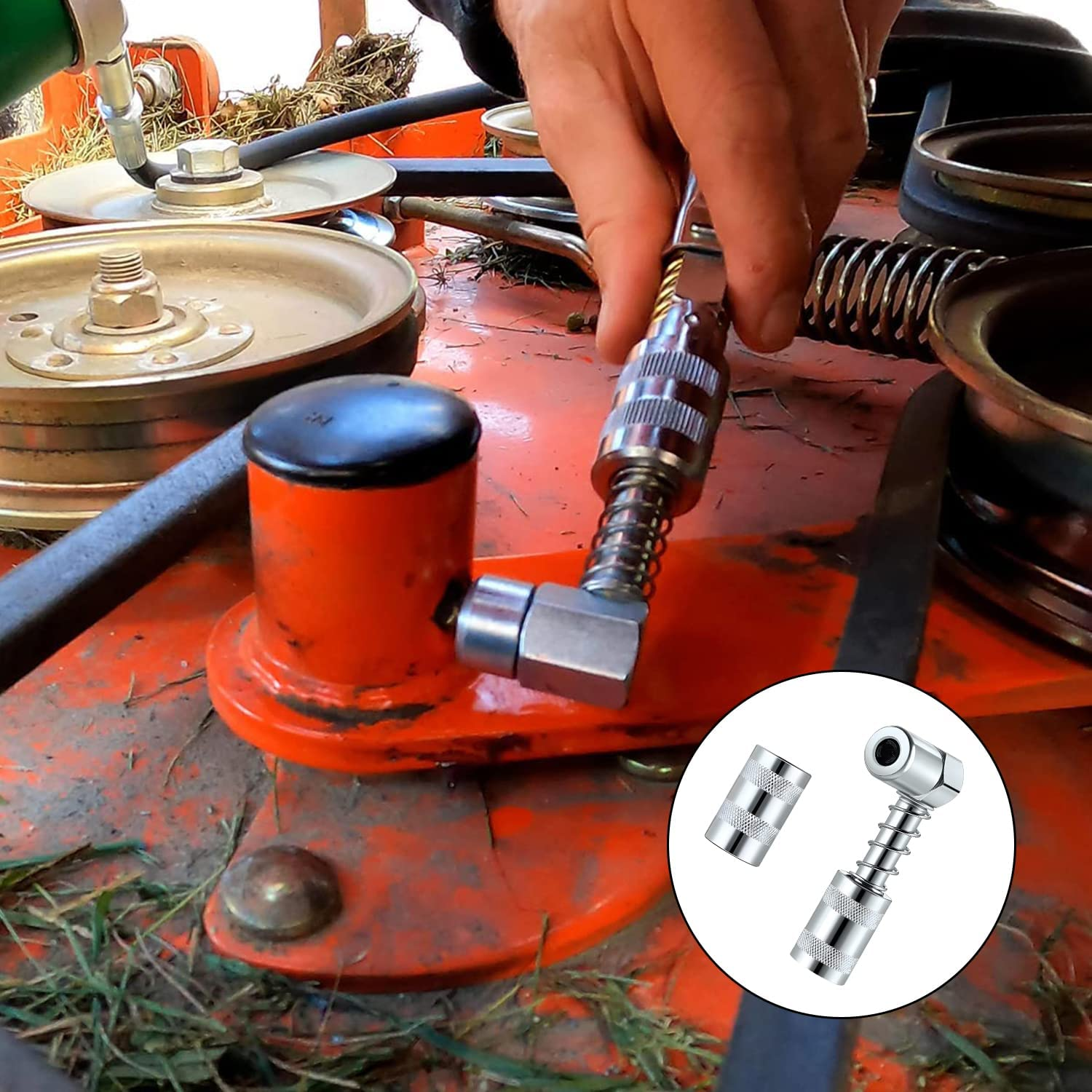 Grease Nozzle Grease,90 Degree Grease Gun Coupler with Sleeve 3 Grease Tool Grease Gun Accessory image number 1