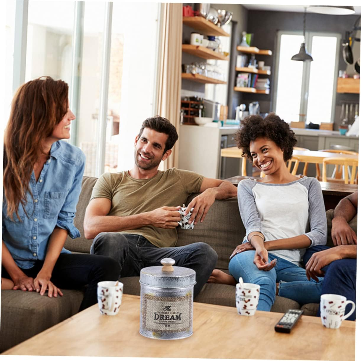 CIYODO 2Pcs Antique Iron Storage Jar Retro Kitchen Canister Desktop Organizer Home Container Jars for Pantry Storage image number 6