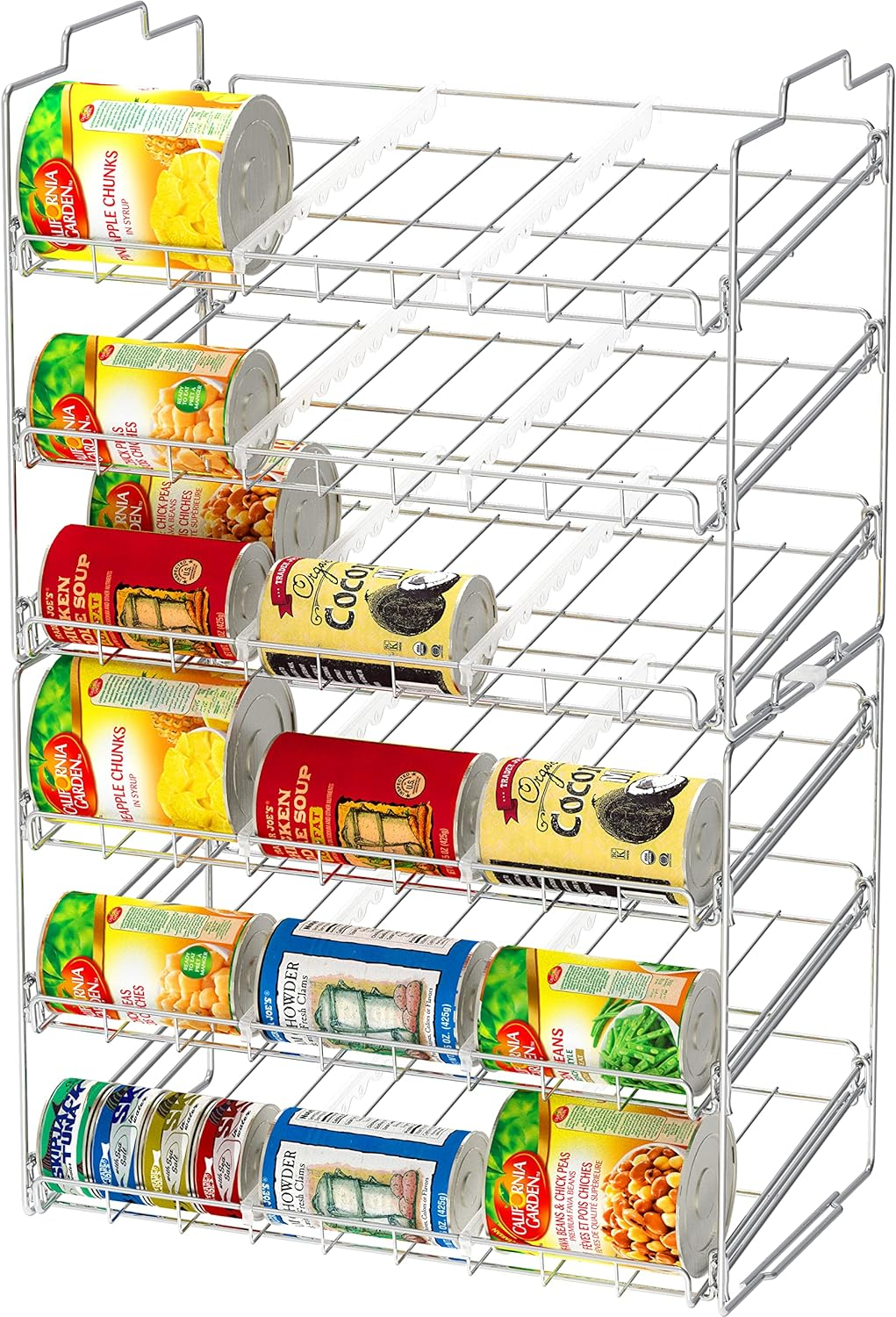 Decobros Supreme Stackable Can Rack Organiser, Chrome Finish