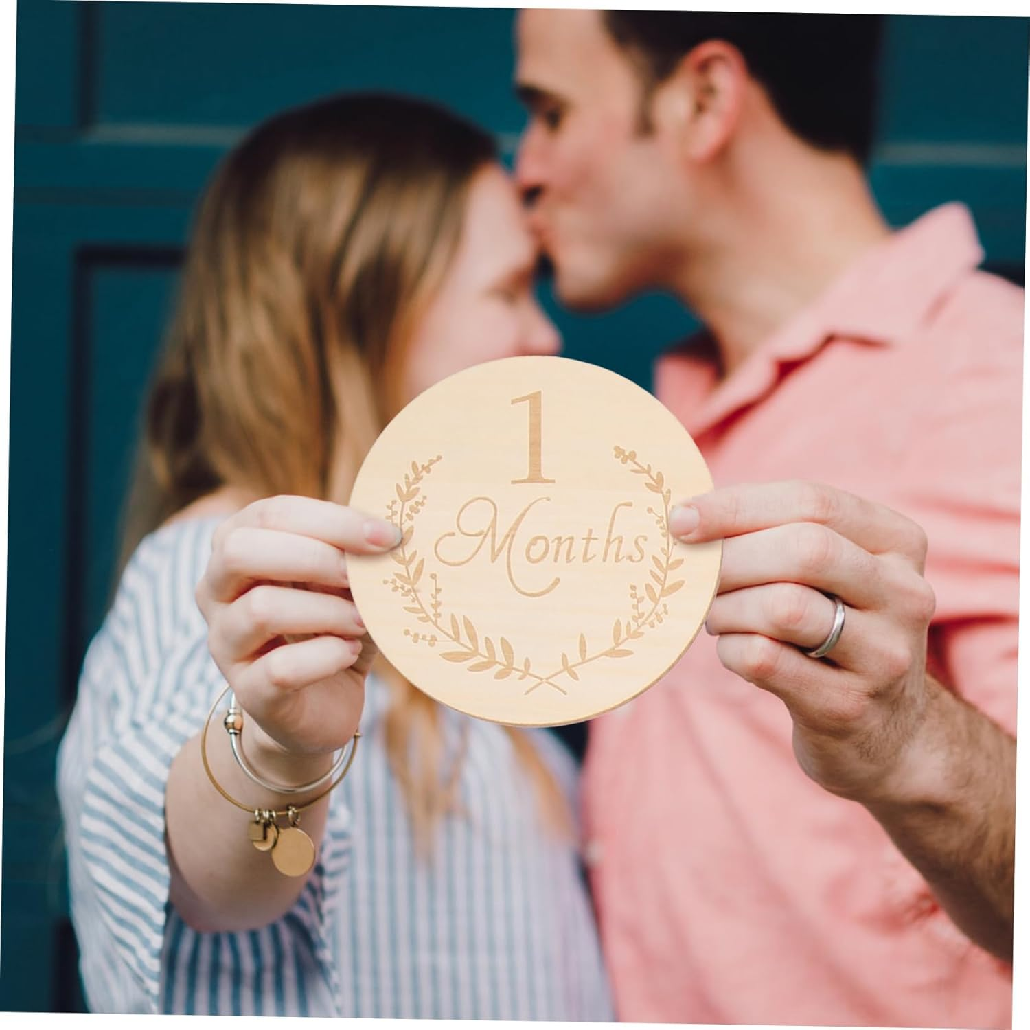 KOCKSHION 13Pcs Wooden Milestone Cards for Durable Growth Photo Props Printed Wooden Slices for Monthly Commemorative Photography Creative DIY Craft Accessories - Beige image number 6