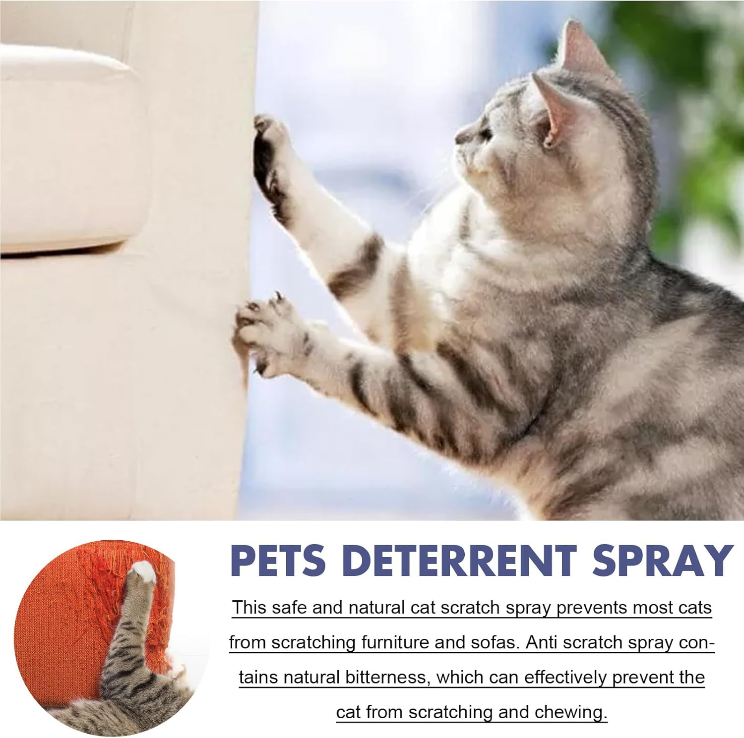 Scratch Protection Spray for Cats, Scratch-Resistant Spray, Scratch Protection for Cats, Dogs, Anti-Scratch Spray for Cats, 50 Ml Cat anti Scratch Spray with Glue on One Side (3 Metres Long and 5 Cm image number 6
