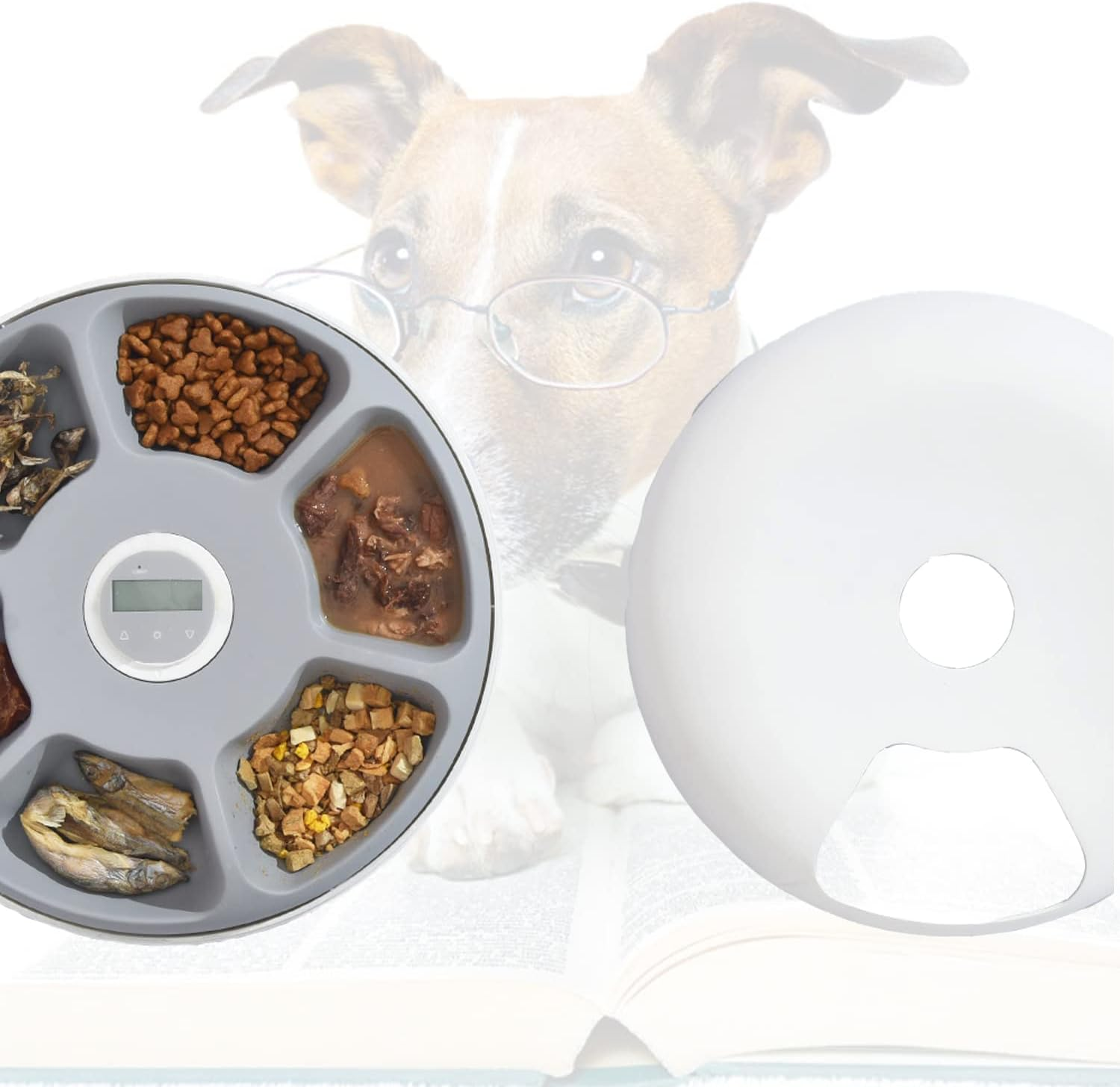 Automatic Cat Feeder Wet Food with LCD and Timer, 1-6 Meals Automatic Feeder Suitable Wet Dry Food for Cats, Dogs, Rabbits and Other Pets image number 3