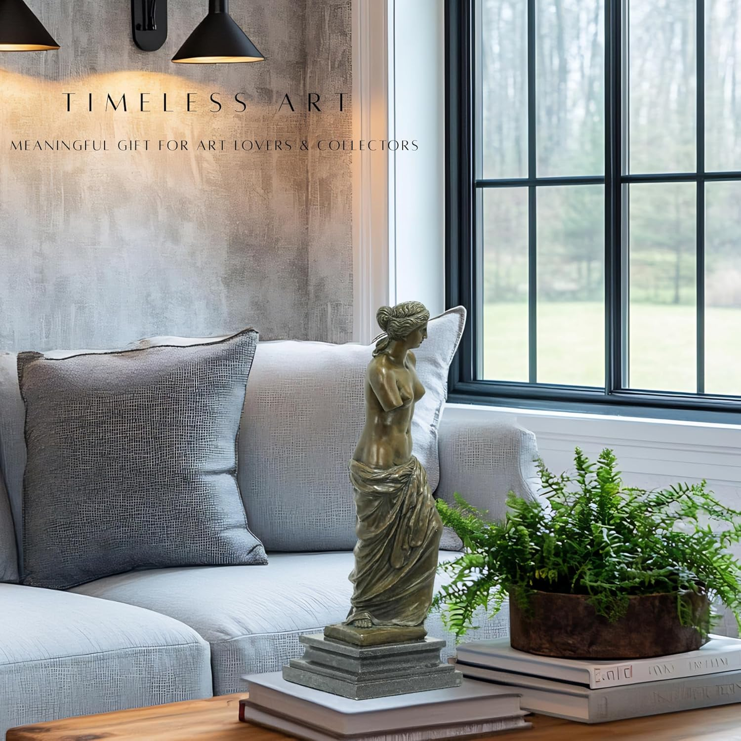 Youfine Classic Bronze Venus De Milo Sculpture,Greek Goddess Aphrodite Figurines Bronze Statue and Sculpture for Home Office Decor and Precious Gift (13"&6.9 Lb) image number 1